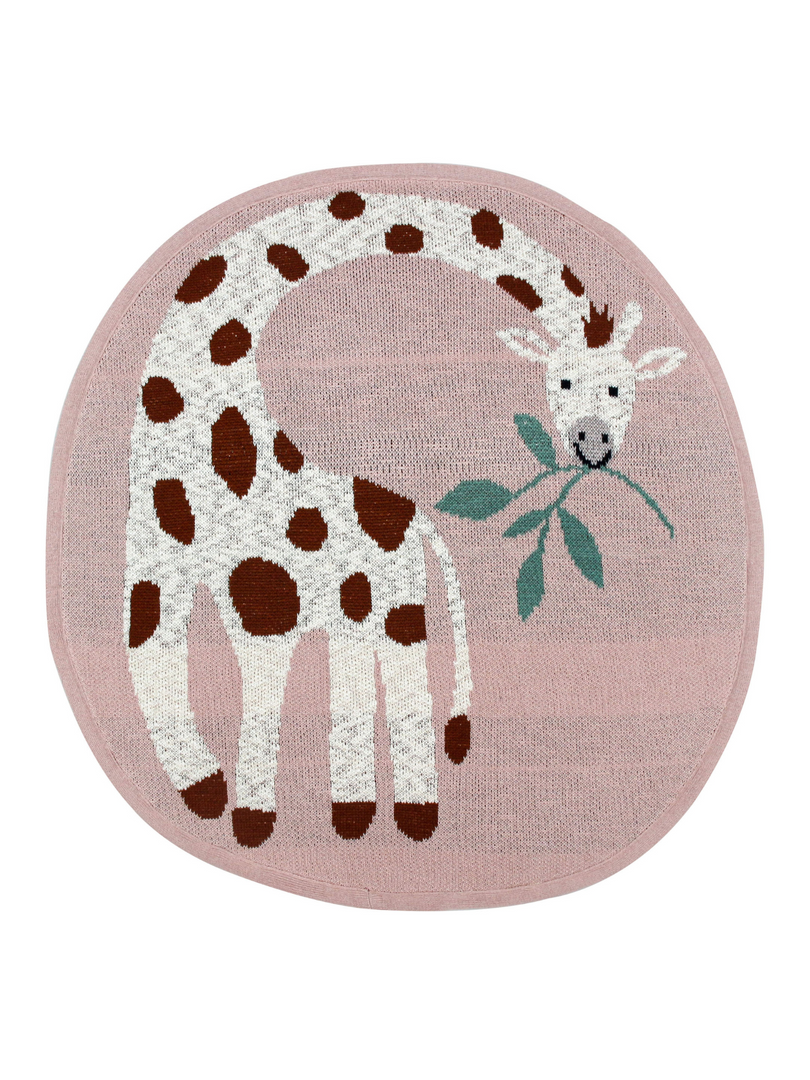 Cotton Knitted Giraffe Rug