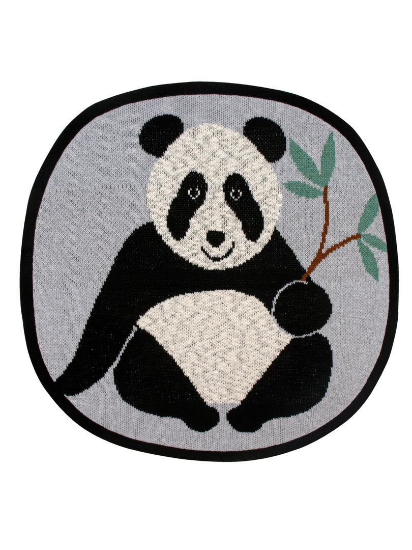 Cotton Knitted Panda Rug