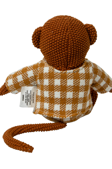 Knitted Soft Monkey With Yellow Dress