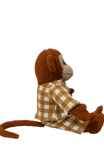 Knitted Soft Monkey With Yellow Dress