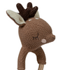 Knitted Deer Rattle With Wooden Ring