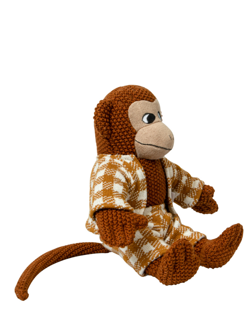 Knitted Soft Monkey With Yellow Dress