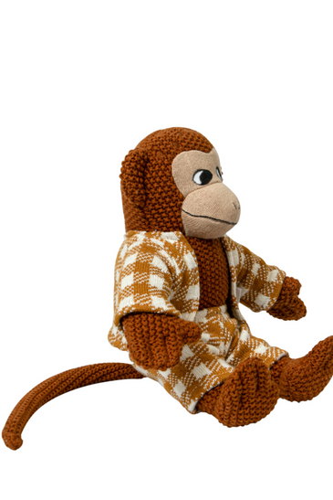 Knitted Soft Monkey With Yellow Dress