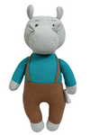 Knitted Soft Multi Color Hippo