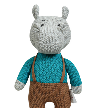 Knitted Soft Multi Color Hippo