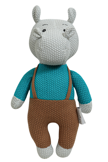 Knitted Soft Multi Color Hippo