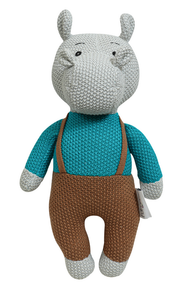 Knitted Soft Multi Color Hippo