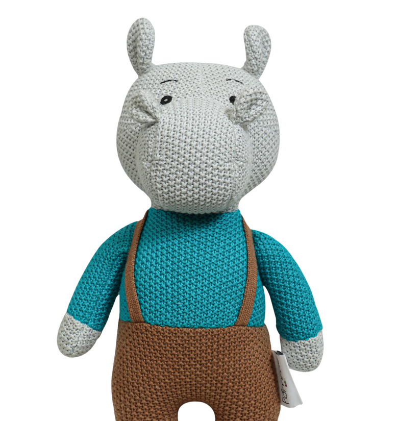 Knitted Soft Multi Color Hippo