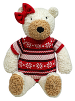 Load image into Gallery viewer, Knitted Soft Bear With Red Dress