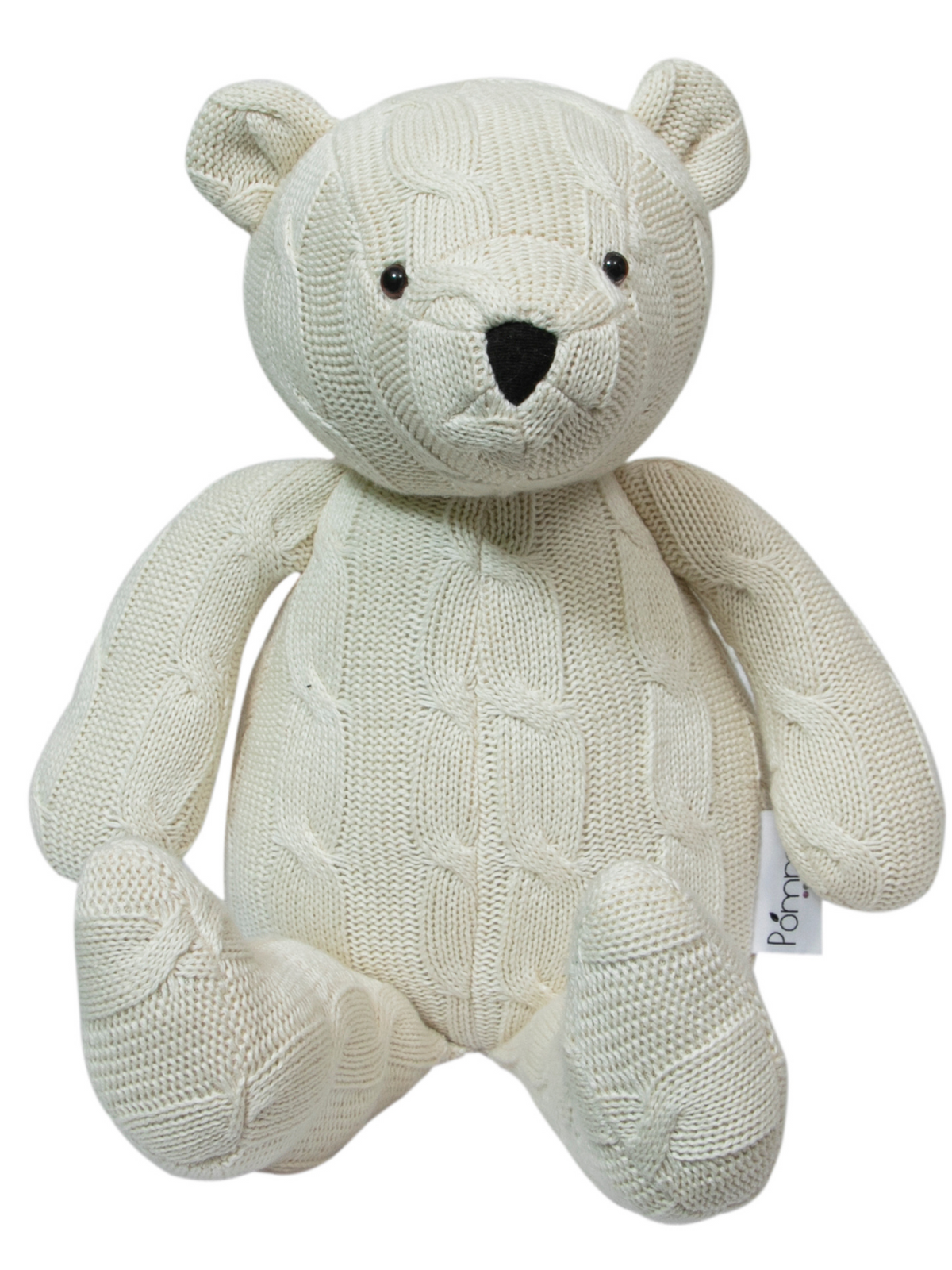 Pomme Cotton Knitted Classic Teddy Bear (Ivory)