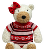 Knitted Soft Bear With Red Dress