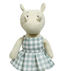 Knitted Soft Toy Ivory Hippo With Dress