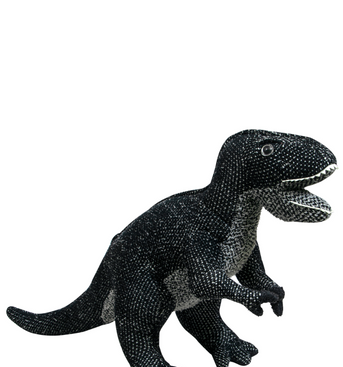 Knitted Soft Black Dinosaur Toy