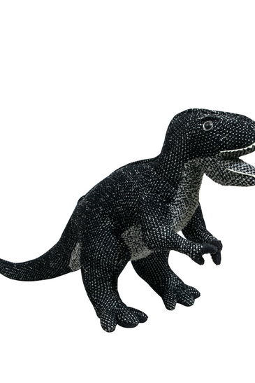 Knitted Soft Black Dinosaur Toy