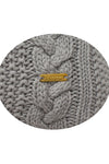 Pomme Cotton Knitted Decorative Cushion Cover Grey melange Cable Texture Knit