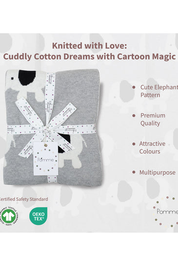 Baby Elephant Knitted Baby Blanket