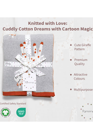 Giraffe Pattern Knitted Baby Blanket