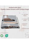 Animals Light Gray Knitted Baby Blanket