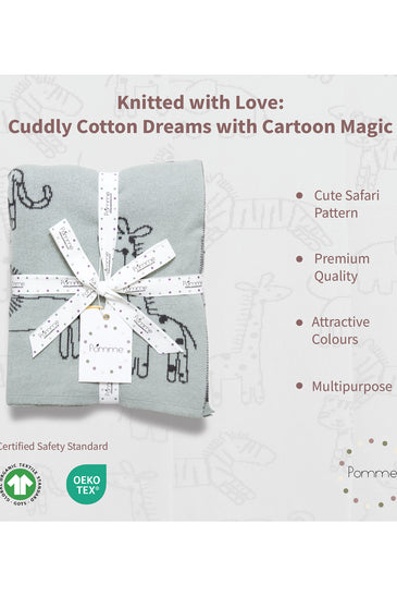 Jungle Safari Knitted Baby Blanket
