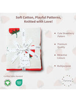 Load image into Gallery viewer, Strawberry Pattern Knitted Baby Blanket
