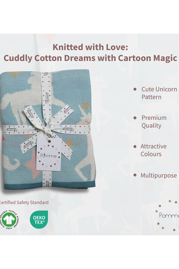 Horse Pattern Knitted Baby Blanket